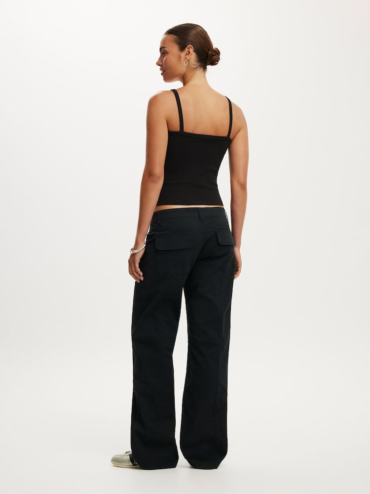 Cotton On Black Lexi Low Rise Utility Trousers - Image 2 of 5