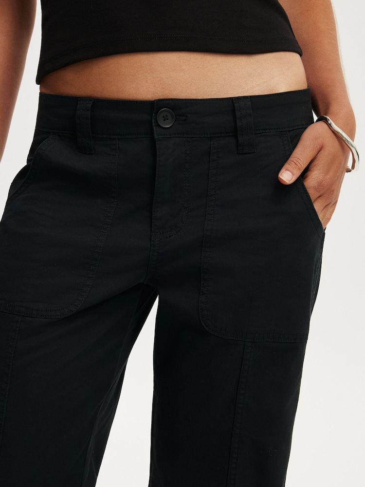 Cotton On Black Lexi Low Rise Utility Trousers - Image 5 of 5
