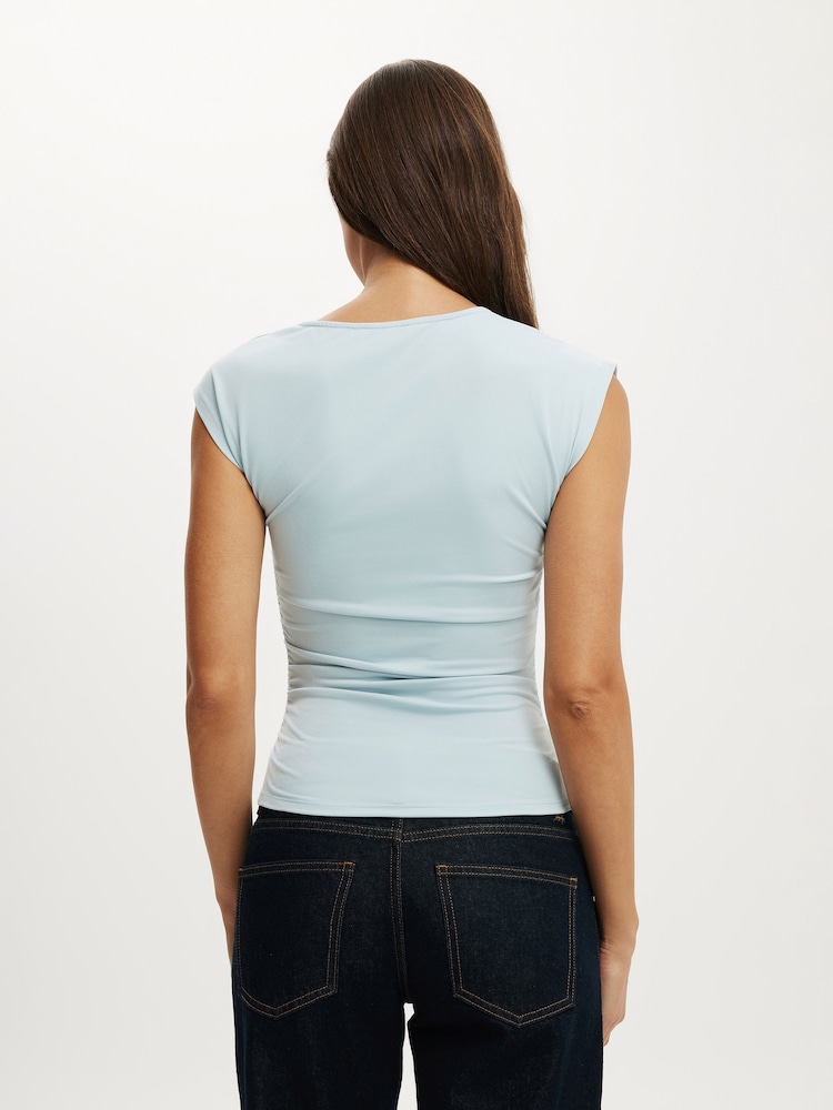 Cotton On Blue Scout Asymmetric Short Sleeve Top - Image 2 of 4