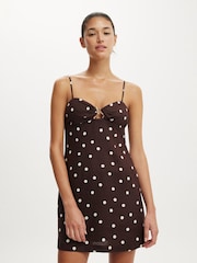 Cotton On Brown Luxe Linen Strappy Dress - Image 1 of 4