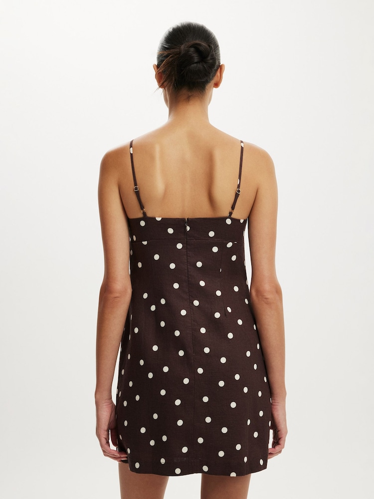 Cotton On Brown Luxe Linen Strappy Dress - Image 2 of 4