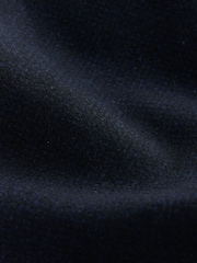 Navy Wool Blend Textured Funnel Neck Drummer Coat - Image 10 of 10