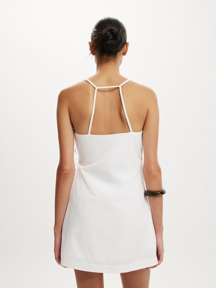 Cotton On White Isabelle Halter Neck Wrap Mini Dress - Image 2 of 4