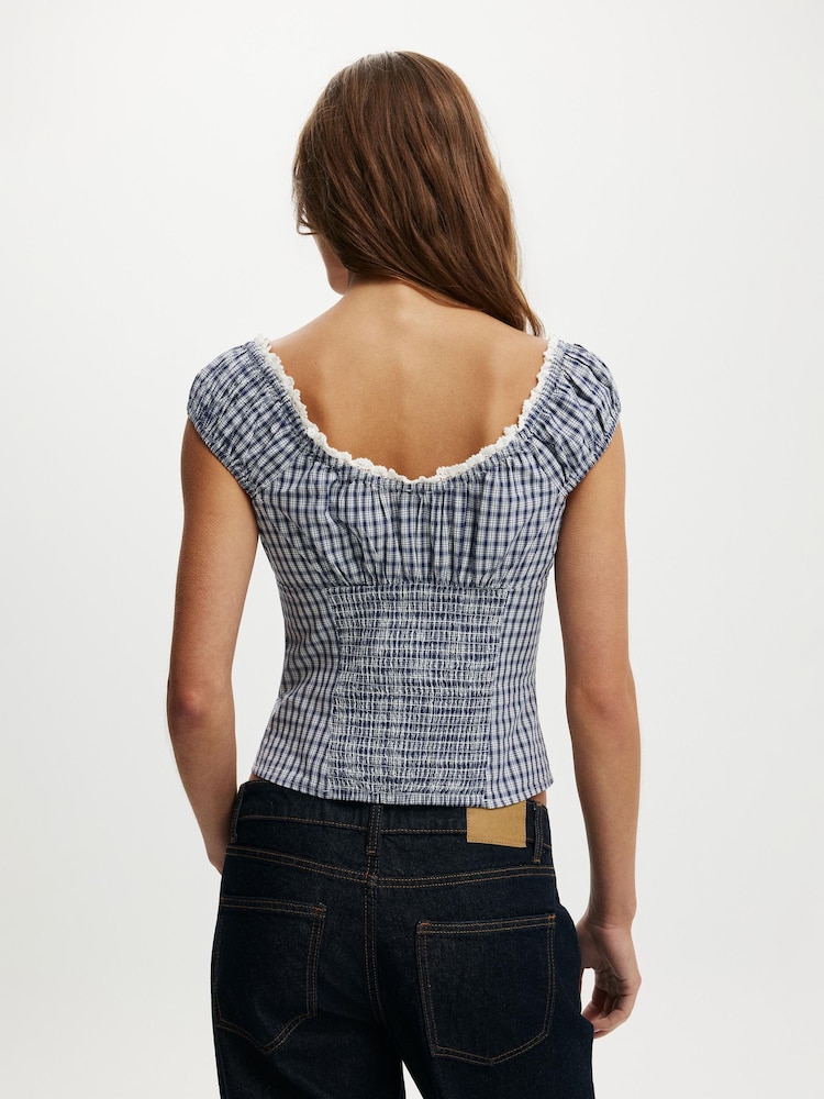 Azul - Cotton On Jamie Off Shoulder Top - Imagen 2 de 4 Azul - Cotton On Jamie Off Shoulder Top - Imagen 2 de 4