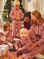JoJo Maman Bébé Burgundy Gingham Dressing Gown - Image 2 of 6