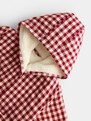 JoJo Maman Bébé Burgundy Gingham Dressing Gown - Image 5 of 6