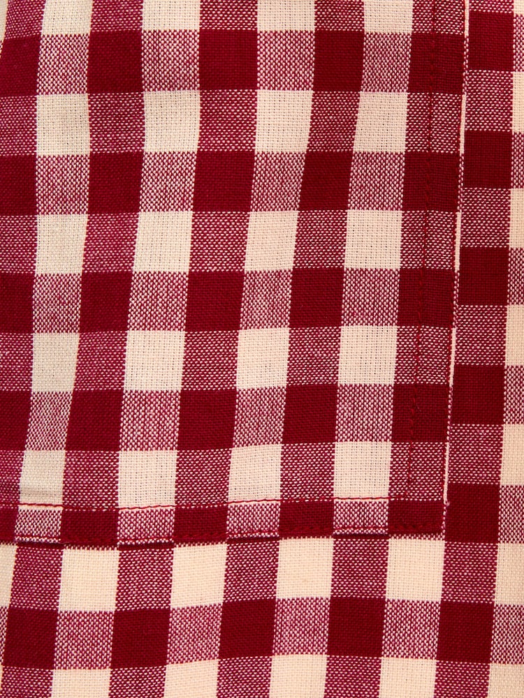 JoJo Maman Bébé Burgundy Gingham Dressing Gown - Image 6 of 6