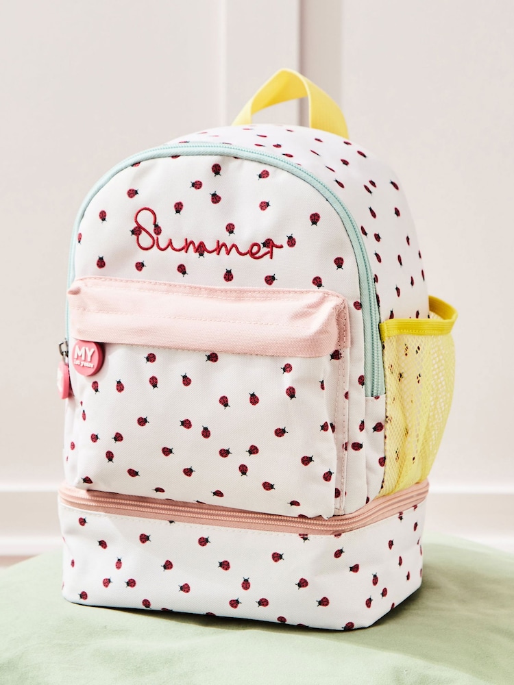 Personalised Ladybird Mini Compartment Backpack by My 1st Years - Image 1 of 5