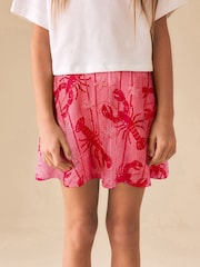 Pink/Red Lobster Tie Detail Skirt (3-16yrs) - Image 1 of 3
