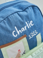 Personalised Tractor Denim Medium Character Backpack by My 1st Years - Image 3 of 5