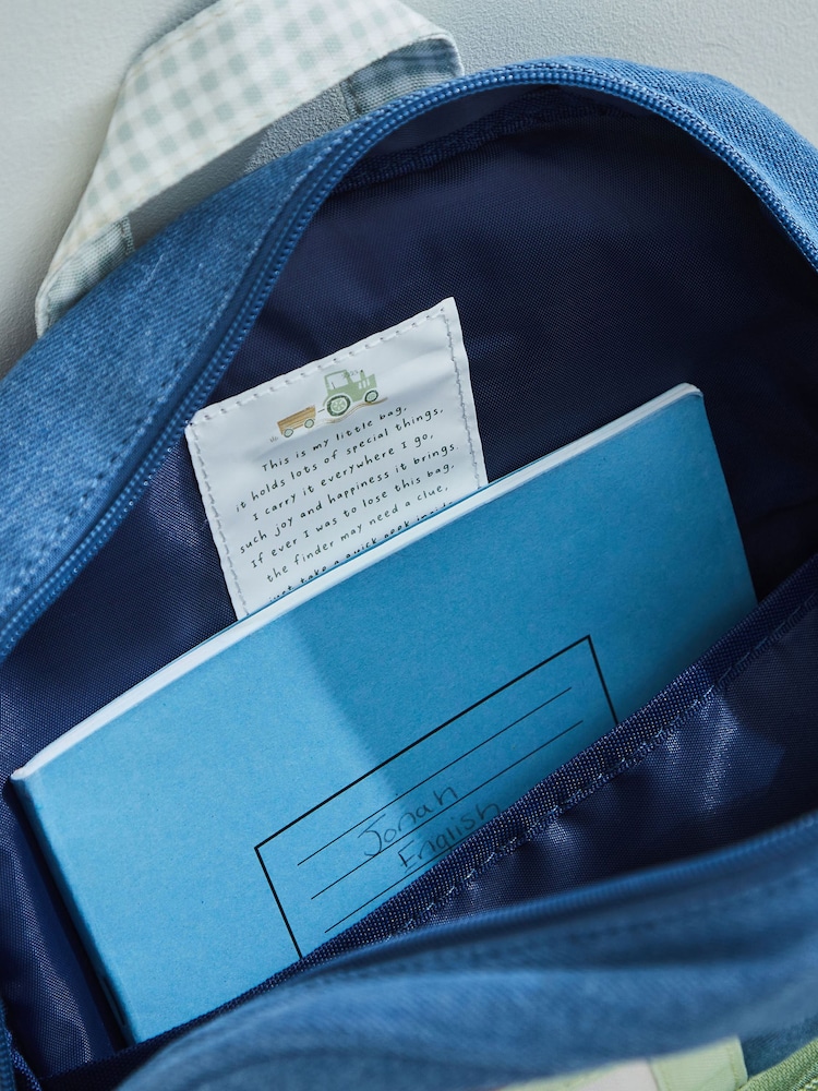 Personalised Tractor Denim Medium Character Backpack by My 1st Years - Image 5 of 5