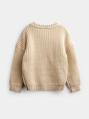 JoJo Maman Bébé Natural Pumpkin Embroidered Knitted Jumper - Image 2 of 4