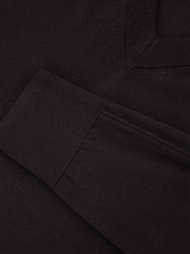 Reiss Bitter Brown Earlsfield Merino Wool V-Neck Jumper - Image 7 of 7 Reiss Bitter Brown Earlsfield Merino Wool V-Neck Jumper - Image 7 of 7