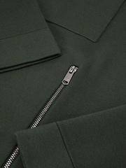 Reiss Dark Green Fleetwood Twin-Pocket Concealed-Placket Knitted Jacket - Image 6 of 6
