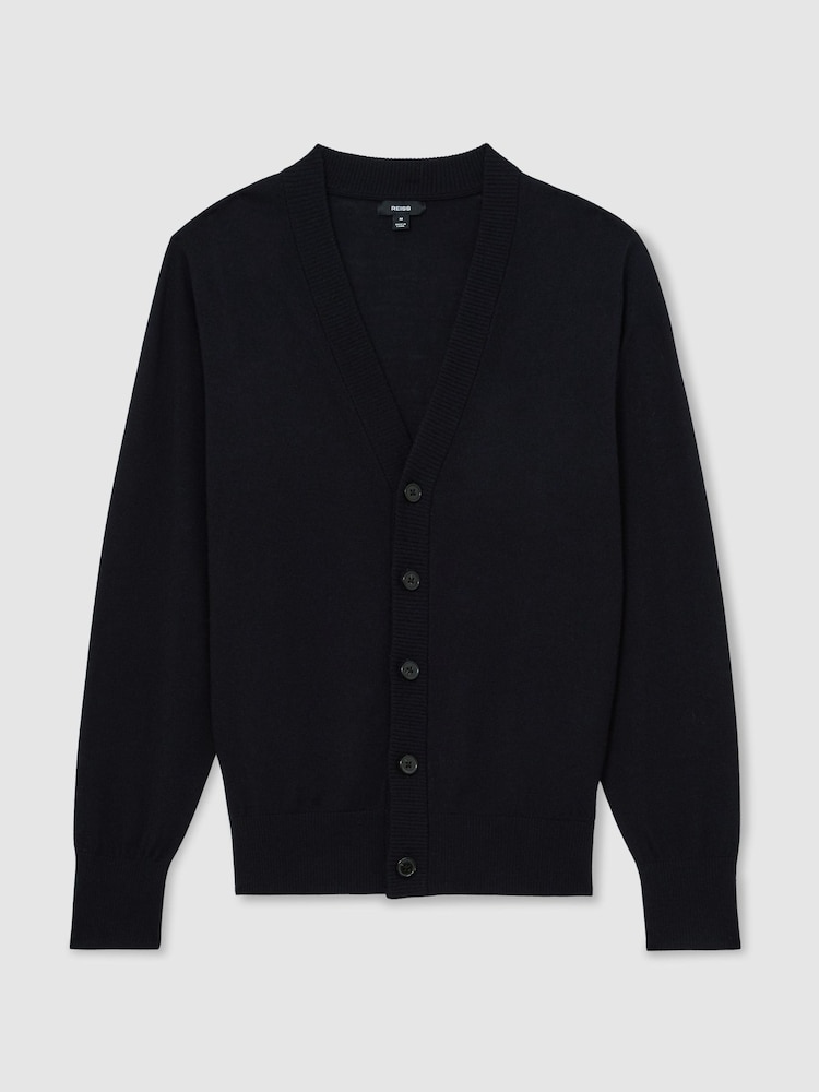 Reiss Ashcroft Merino Wool V-Neck Cardigan - Slika 2 od 7 Reiss Ashcroft Merino Wool V-Neck Cardigan - Slika 2 od 7