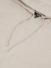 Reiss Stone Mouline Holland Merino Wool Drawstring Hoodie - Image 6 of 6