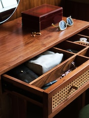 Swoon Mid Brown Raphia Acacia Wood One Drawer Dressing Table - Image 2 of 7