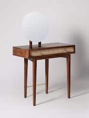 Swoon Mid Brown Raphia Acacia Wood One Drawer Dressing Table - Image 3 of 7