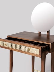 Swoon Mid Brown Raphia Acacia Wood One Drawer Dressing Table - Image 4 of 7