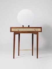 Swoon Mid Brown Raphia Acacia Wood One Drawer Dressing Table - Image 7 of 7