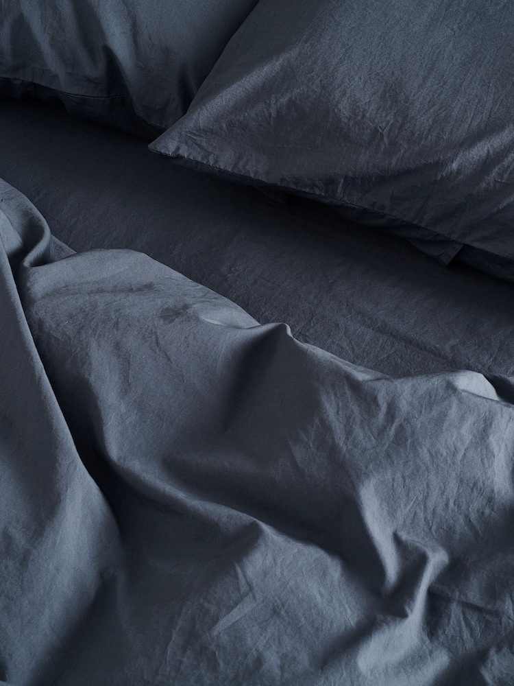 Bedfolk Ink Relaxed Cotton Duvet Cover - Image 2 of 4