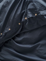 Bedfolk Ink Relaxed Cotton Duvet Cover - Image 3 of 4