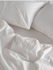 Bedfolk Snow Relaxed Cotton Duvet Cover - Image 3 of 4