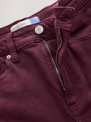 Burgundy Red - High Rise Stretch Wide Leg Jeans - Larawan 8 ng 8