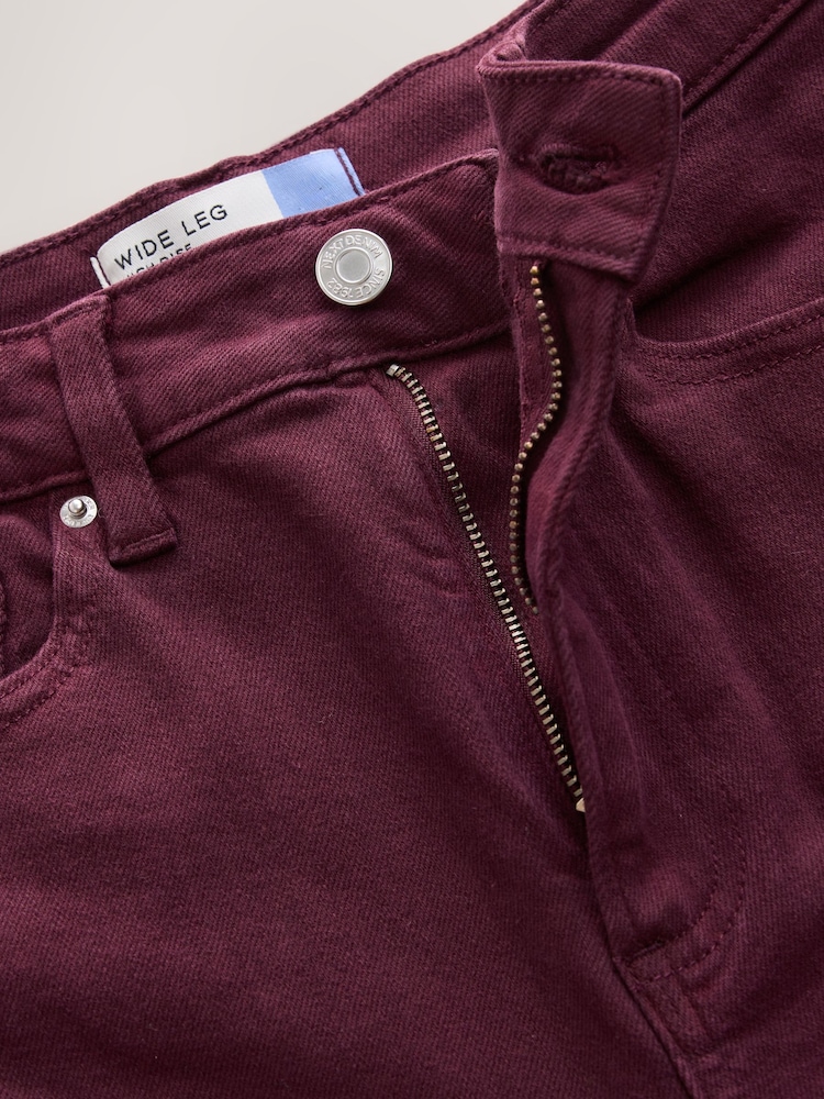 Burgundy Red - High Rise Stretch Wide Leg Jeans - Larawan 8 ng 8 Burgundy Red - High Rise Stretch Wide Leg Jeans - Larawan 8 ng 8