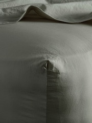 Bedfolk Moss Relaxed Cotton Deep Fitted Sheet - Image 1 of 4