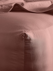 Bedfolk Rust Relaxed Cotton Deep Fitted Sheet - Image 1 of 4