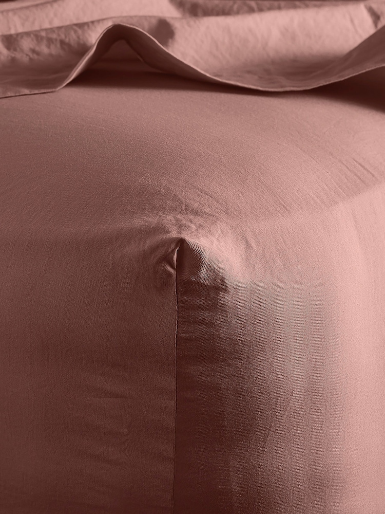 Bedfolk Rust Relaxed Cotton Deep Fitted Sheet - Image 1 of 4
