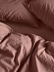 Bedfolk Rust Relaxed Cotton Deep Fitted Sheet - Image 3 of 4