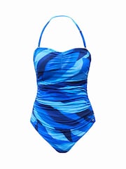 Seaspray Blue Regular Length Bahamas Gathered Bandeau Swimsuit - Image 7 of 7