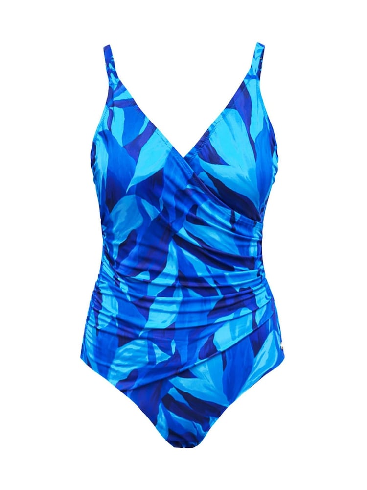 Seaspray Blue Bahamas Mock Wrap Swimsuit - Image 8 of 8