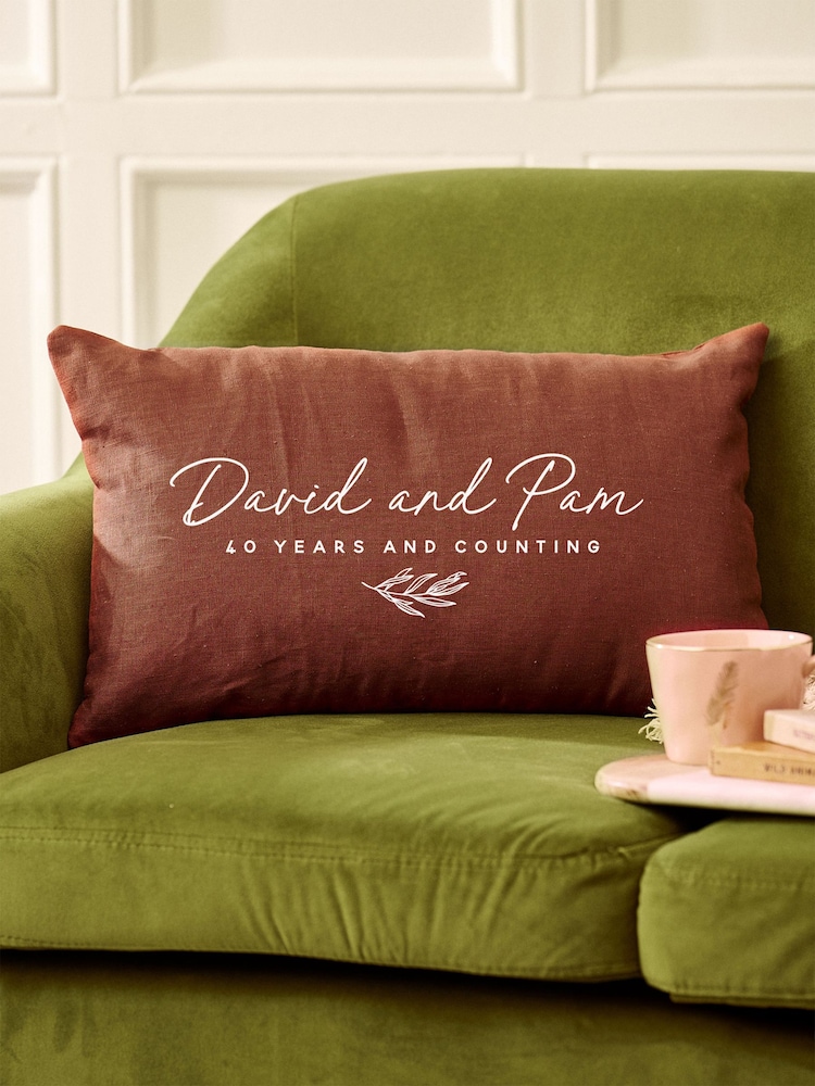 Personalised Couples Wedding Cushion by No Ordinary Gift - Image 2 of 3 Personalised Couples Wedding Cushion by No Ordinary Gift - Image 2 of 3