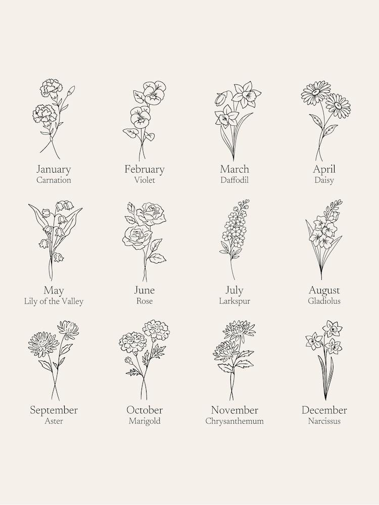 Personalised Birth Flower Initials Canvas Tote Bag by No Ordinary Gift - Image 4 of 4