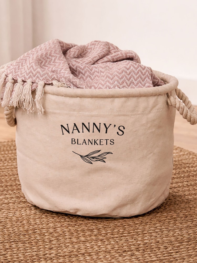 Personalised Canvas Storage Basket by No Ordinary Gift - Image 1 of 2
