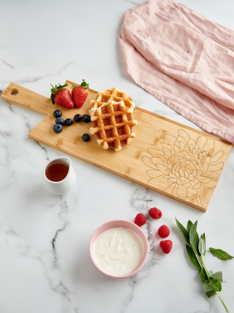 Personalised Birth Flower Serving Board by No Ordinary Gift - Image 1 of 1