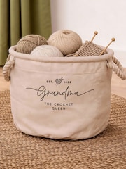 Personalised Knitting Canvas Storage Basket by No Ordinary Gift - Image 2 of 3