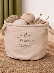 Personalised Knitting Canvas Storage Basket by No Ordinary Gift - Image 3 of 3