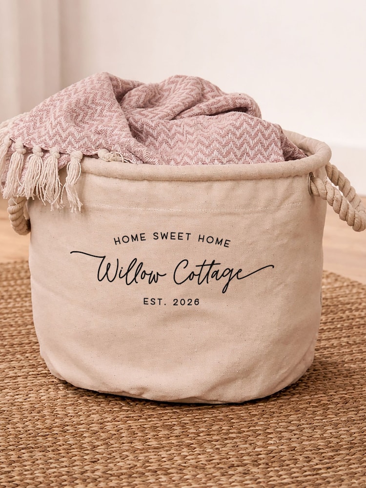 Home Sweet Home Canvas Storage Basket by No Ordinary Gift - Image 1 of 1