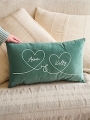 Names in Hearts Velvet Cushion by No Ordinary Gift - Image 1 of 3
