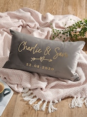 Personalised Engagement Velvet Cushion by No Ordinary Gift - Image 1 of 2
