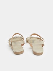 Yours Curve Gold Extra Wide Fit Ditsy Floral Sandals - Image 4 of 5