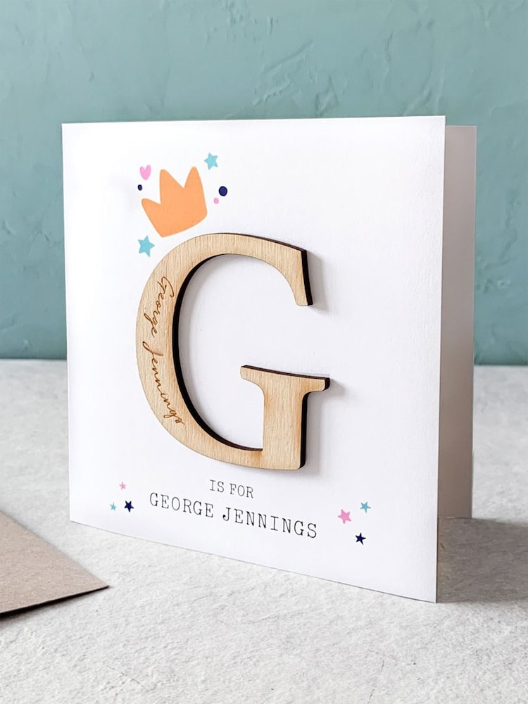 Large Initial New Baby Card by No Ordinary Gift - Image 1 of 1