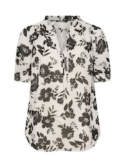 Yours Curve White Frill Neck Lined Blouse - Image 5 of 5