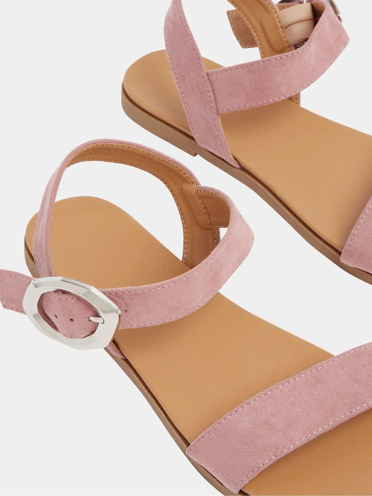Yours Curve Pink Wide Fit Buckle Detail Sandals - Image 5 of 5