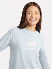 New Balance Blue FT Stacked Logo Crew Neck Sweat Top - Image 4 of 8