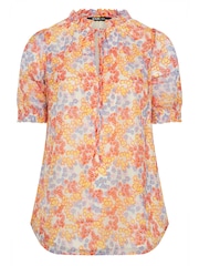 Yours Curve Off White Frill Neck Lined Blouse - Image 5 of 5